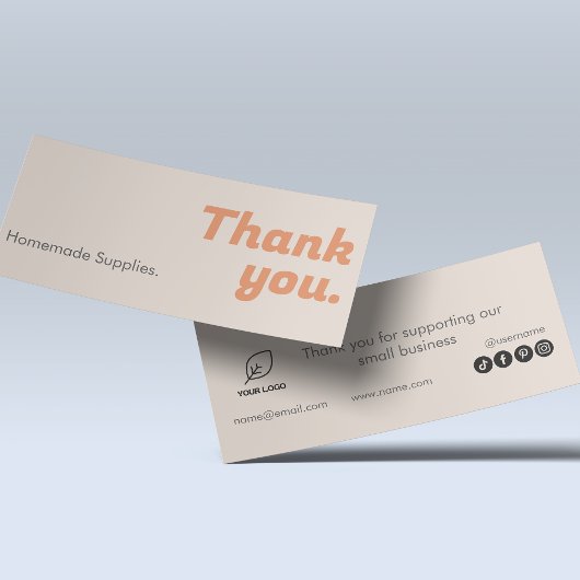 Dank u Zelfgemaakte Goederen Promotiebenodigdheden Mini Visitekaartjes