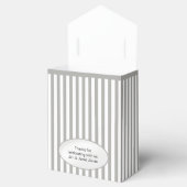 Dank u - Zilver Grijs Eenvoudige Strepen Patroon Bedankdoosjes (Geopend)