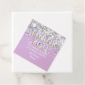 Dank u Zilveren Regenboogballonnen Bedankjes Labels (In situ)