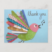Dank U Zingende Vogel Briefkaart (Voorkant)