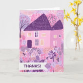 DANK U ZO VEEL Huis Tuin Waterverf Schattige Kaart (Gele Bloem)