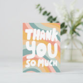 DANK U ZO VEEL Pastel Rainbow Stripes CUSTOM Briefkaart (Staand voorkant)