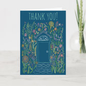 DANK U Zoete Tuindeur Kleurrijke Doodle Kaart (Voorkant)