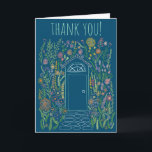 DANK U Zoete Tuindeur Kleurrijke Doodle Kaart<br><div class="desc">Ook beschikbaar als een digitale download om snel te e-mailen en op te slaan op de porto. Zoete tekening van een voordeur en tuin om iemand te bedanken voor hun hulp of misschien voor een heerlijk housewarming cadeau! Klik op "Personaliseren" hierboven om de tekst aan de voor- en binnenkant te...</div>