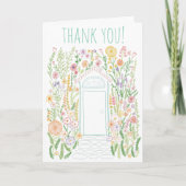DANK U Zoete Tuindeur Kleurrijke Doodle Kaart (Voorkant)