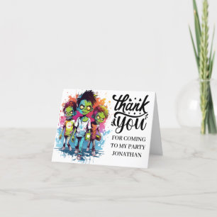 DANK U zombie kostuums voor kinderen Bedankkaart