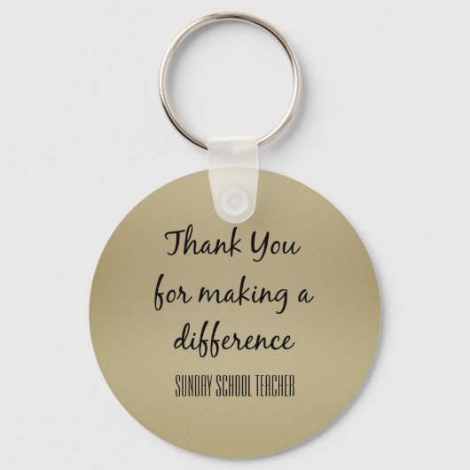 Dank u, zondagleraar sleutelhanger (Voorkant)