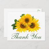 Dank u Zonnebloem Bloemen Greeting Post Kaart (Voorkant / Achterkant)
