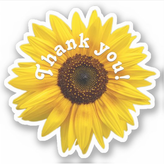 Dank u zonnebloem gele bloesem sticker (Voorkant)