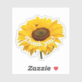 Dank u zonnebloem gele bloesem sticker