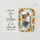 Dank u Zonnebloem Pompoen Herfst Boerderij Custom Briefkaart (Voorkant)