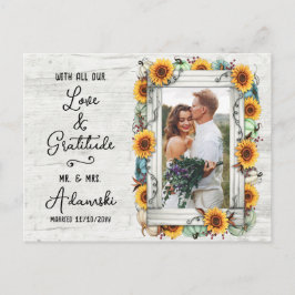 Dank u Zonnebloem Pompoen Herfst Boerderij Custom Briefkaart