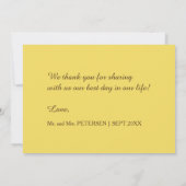 Dank u zonnebloem rustieke trouwfoto bedankkaart (Achterkant)