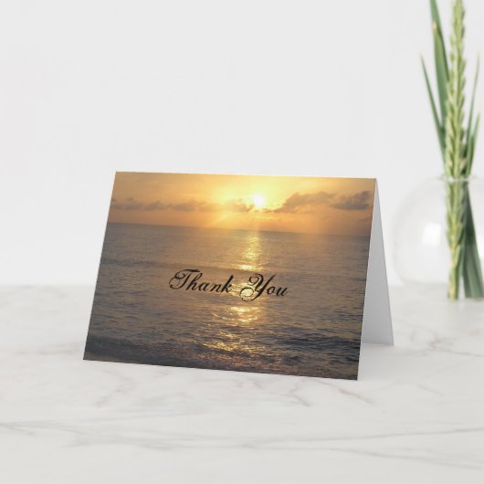 Dank u zonsondergang bedankkaart (Voorkant)