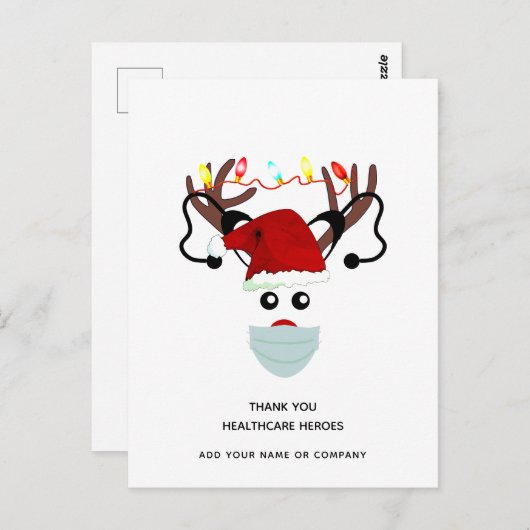 Dank U Zorghelden Kerstmis 2020 Feestdagen Briefkaart (Voorkant / Achterkant)