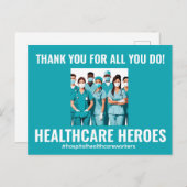 Dank U Zorghelden Verpleegster Dokter Briefkaart (Voorkant / Achterkant)