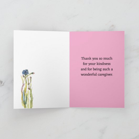 Dank u zorgverlener Vriendelijkheid Blauwe korenbl Kaart (Binnen)