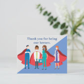Dank U Zorgverleners Held Dokter Verpleegster Briefkaart (Staand voorkant)