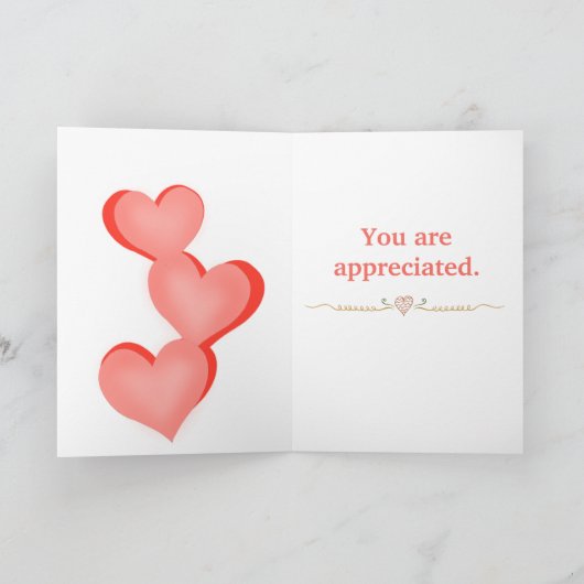 "Dank u, zuster" met verpleegster en harten Bedankkaart (Binnen)