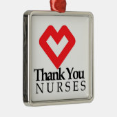 Dank u zuster | Rood hart Metalen Ornament (Rechts)