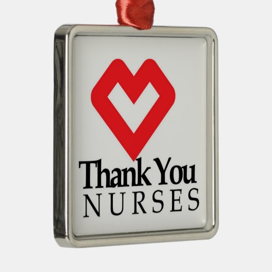 Dank u zuster | Rood hart Metalen Ornament (Rechts)