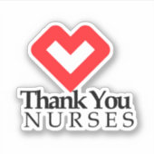 Dank u zuster | Rood hart Sticker (Voorkant)