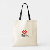 Dank u zuster | Rood hart Tote Bag (Achterkant)