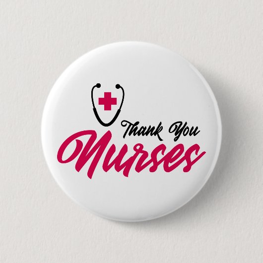Dank u zuster | Roze Ronde Button 5,7 Cm (Voorkant)
