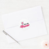 Dank u zuster | Roze Ronde Sticker (Envelop)