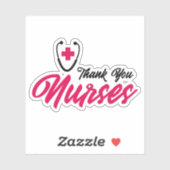 Dank u zuster | Roze Sticker (Vel)