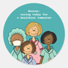 Dank u zuster-Stickers Ronde Sticker