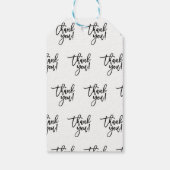 Dank u zwart chique modern script bruiloft gunst cadeaulabel (Achterkant)