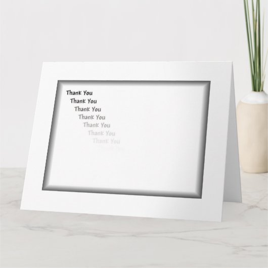 Dank u, zwart en wit bedankkaart (Voorkant)