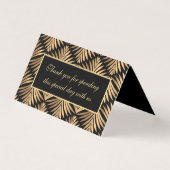Dank u Zwart Goud Art Deco Gatsby Trouwfeest Kaart (Voorkant)