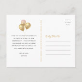 Dank u zwart goud lief 16 verjaardag ballonnen briefkaart (Achterkant)