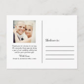 Dank u zwart handgeschreven script bruiloft foto briefkaart (Achterkant)