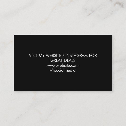 Dank u zwart korting hart visitekaartje (Achterkant)