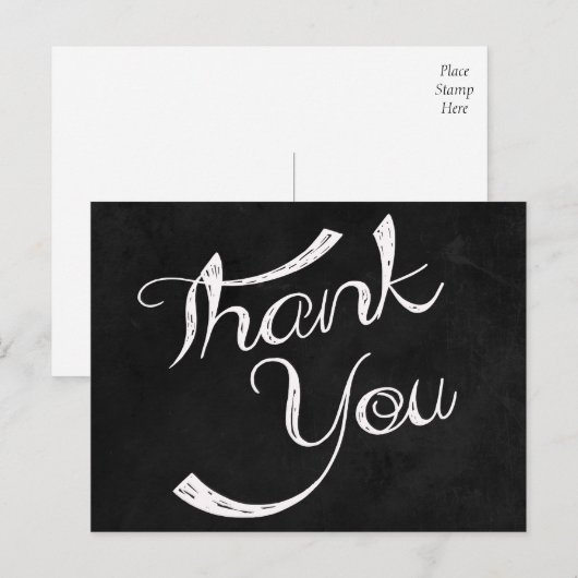 Dank u zwart schoolbord blanco begroeting briefkaart (Voorkant / Achterkant)