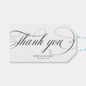 Dank u - Zwart Script Wedding Favor Labels Cadeaulabel (Voorkant (Horizontaal))