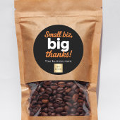 Dank u zwart sinaasappel business logo ronde sticker