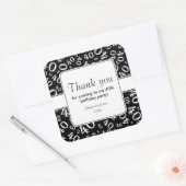 Dank u: Zwart-wit 40e Nummerpatroon Vierkante Sticker (Envelop)