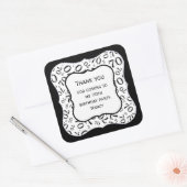 Dank u: Zwart/Wit 70 Nummerpatroon - Steun Vierkante Sticker (Envelop)
