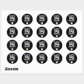 Dank u zwart wit business logo ronde sticker (Vel)