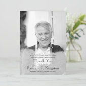 Dank u Zwart & Wit Foto Aangepaste Begrafenis Kaar Bedankkaart (Staand voorkant)