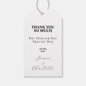 Dank u zwart-wit foto bruiloft gunst cadeaulabel (Voorkant)