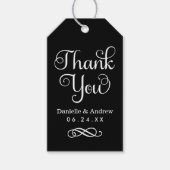 Dank u Zwart-wit Modern Script Bruiloft Cadeaulabel (Voorkant)