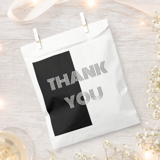 Dank u zwart wit op art retro eenvoudig stijlvol bedankzakje (Geknipt)