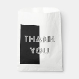 Dank u zwart wit op art retro eenvoudig stijlvol bedankzakje