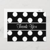 Dank u zwart-wit Polka Dot Briefkaart (Voorkant / Achterkant)