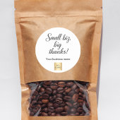 Dank u zwart wit script business logo ronde sticker